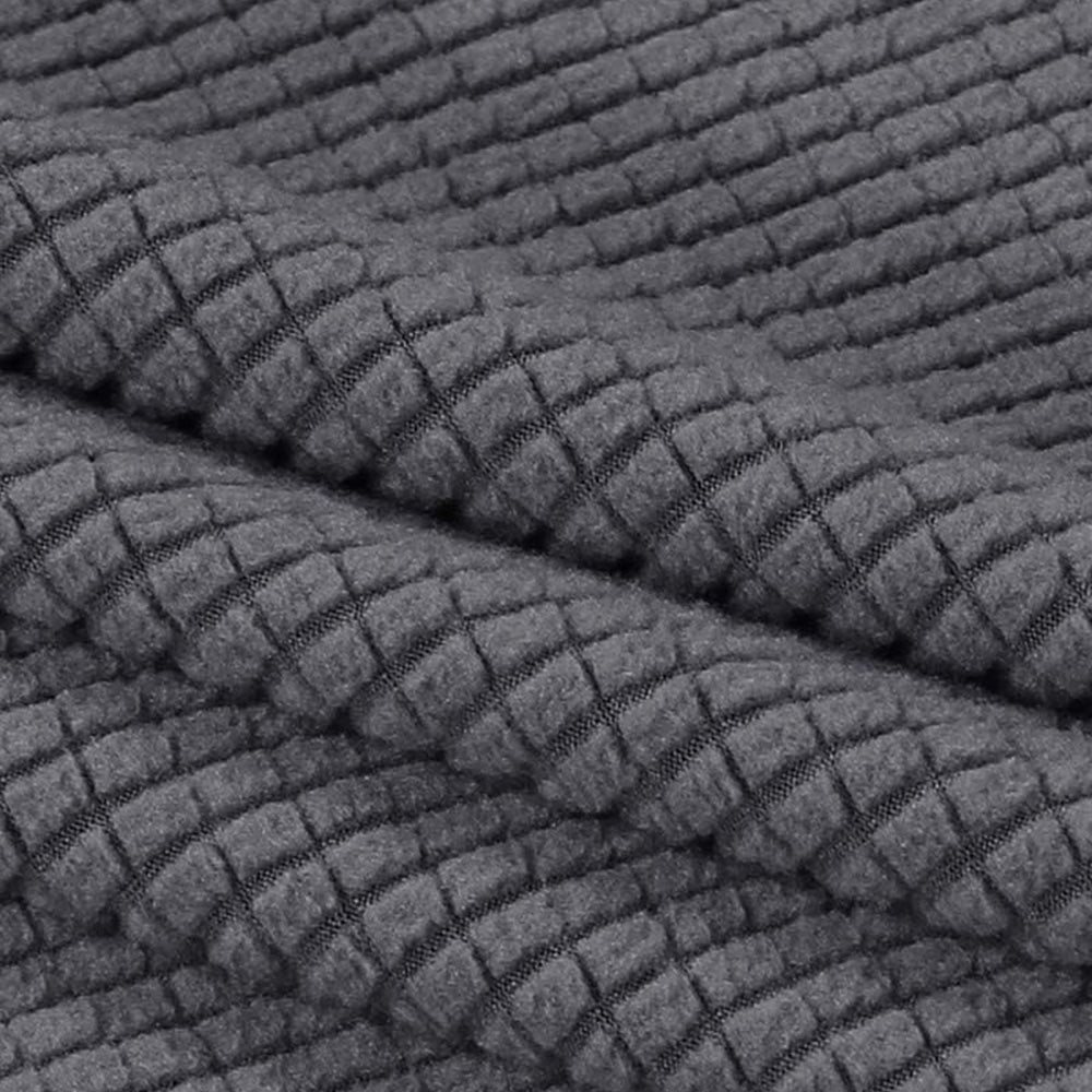 Elastic Jacquard Footrest Cover with Textured Stripes and Elastic Strap-Dark Grey