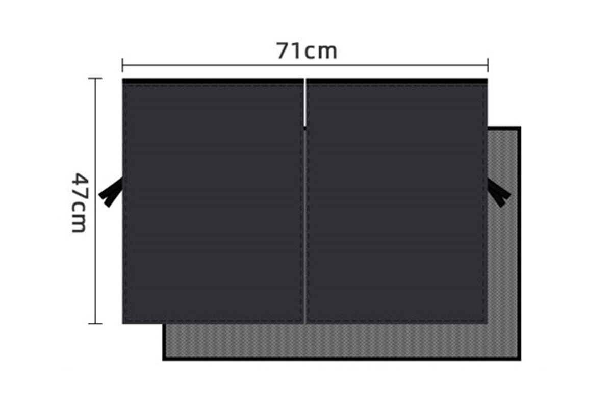 2PCS Car Window Sun Shades Double Layer Rear Window Privacy Cover