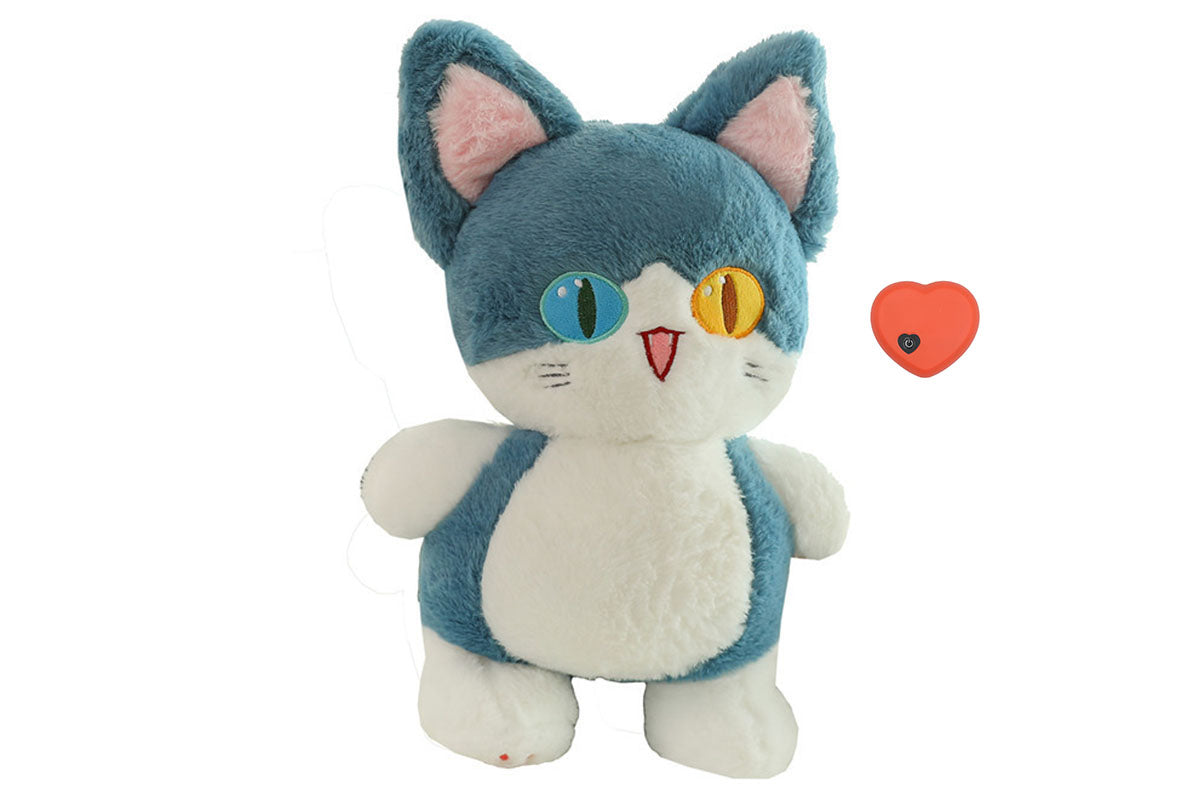 Anxiety Relief Plush Toy with Heartbeat Simulator and Zipper Back