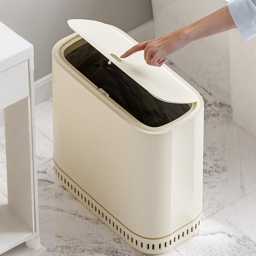 Household Adsorption Trash Can with Lid Large Capacity for Bathroom Kitchen Living Room