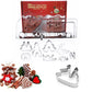 18PCS Stainless Steel 3D Christmas Cookie Cutter Set Gingerbread House Shapes