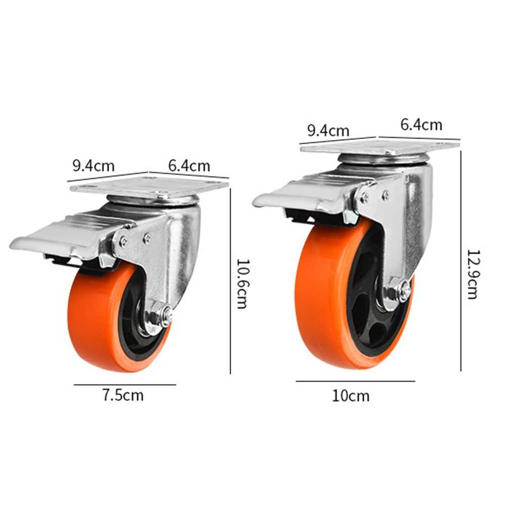 4 PCS Swivel Caster Wheels with Brake Castor Wheels for Cart Furniture