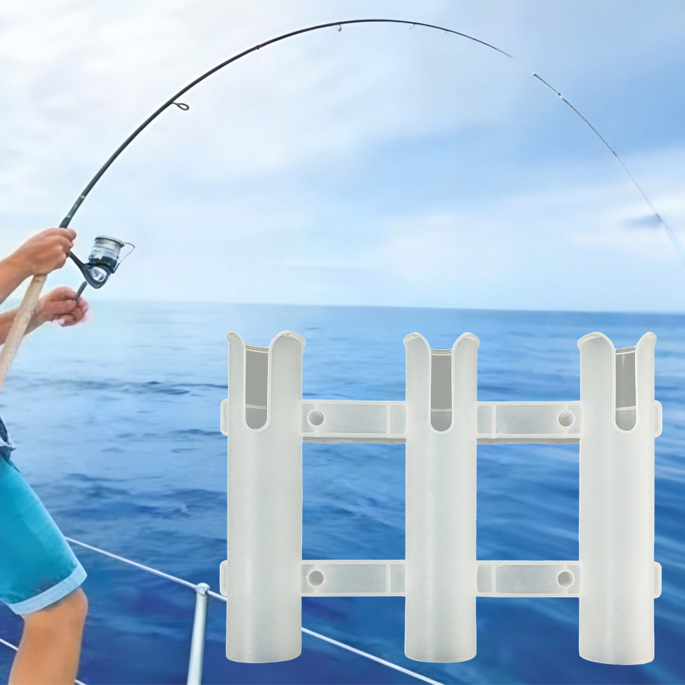 3 Tube Fishing Rod Holder Bracket Mounted Fishing Rack For Boats Garage Cooler
