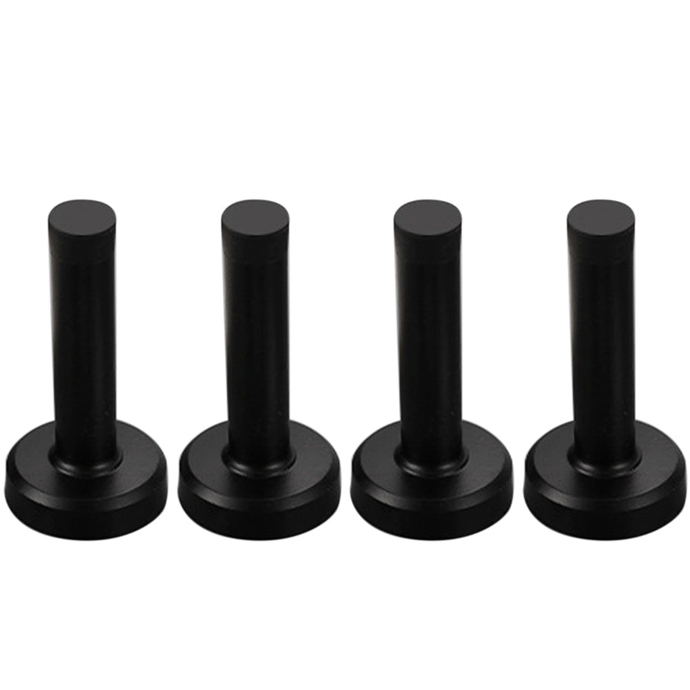 4 Pack Stainless Steel Door Stop Strong Adhesive No-Drill with Rubber Bumper