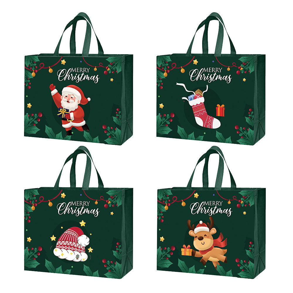 24Pcs Nonwoven Christmas and Halloween Handled Gift Shopping Bags