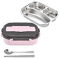 304 Stainless Steel Insulated Bento Lunch Box with 3-Compartments