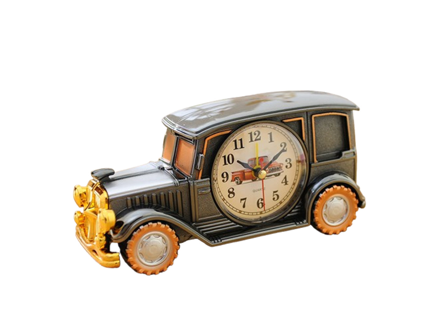 Vintage Car Retro Desk Clock Analog Digital Timepiece for Home and Office