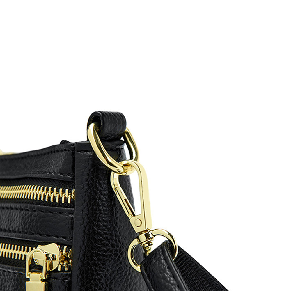 Genuine Leather Crossbody Shoulder Bag Multi-Compartment Water-resistant Handbag
