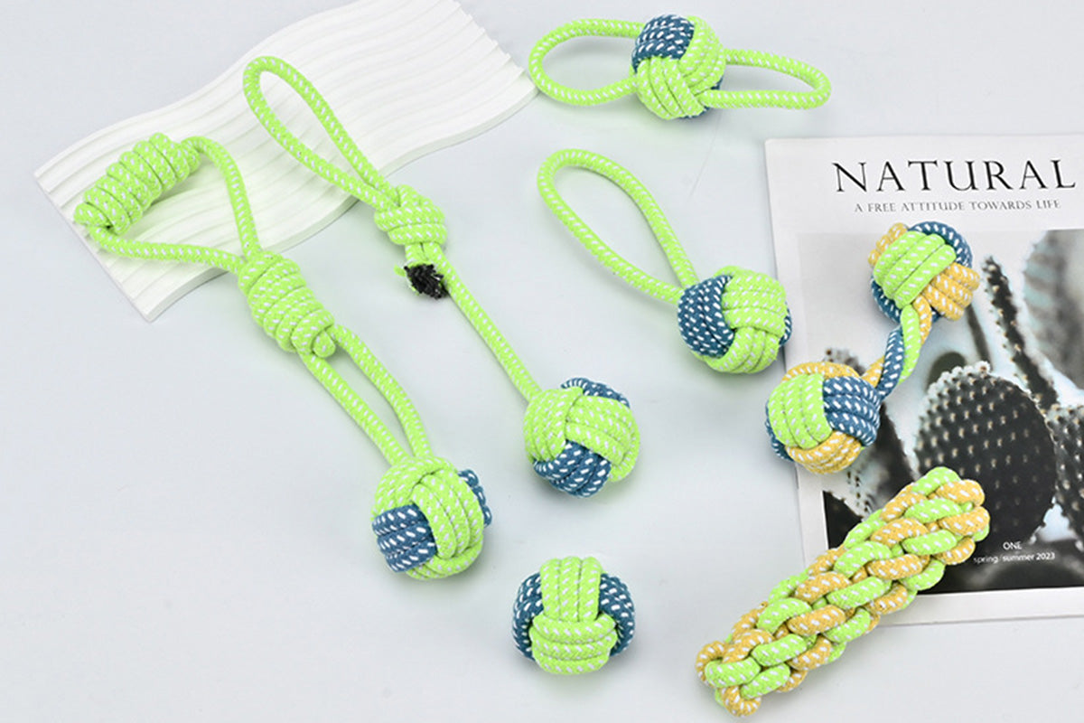 7Pcs Dog Rope Chew Toys Durable Knot Balls for Puppies Training and Teething