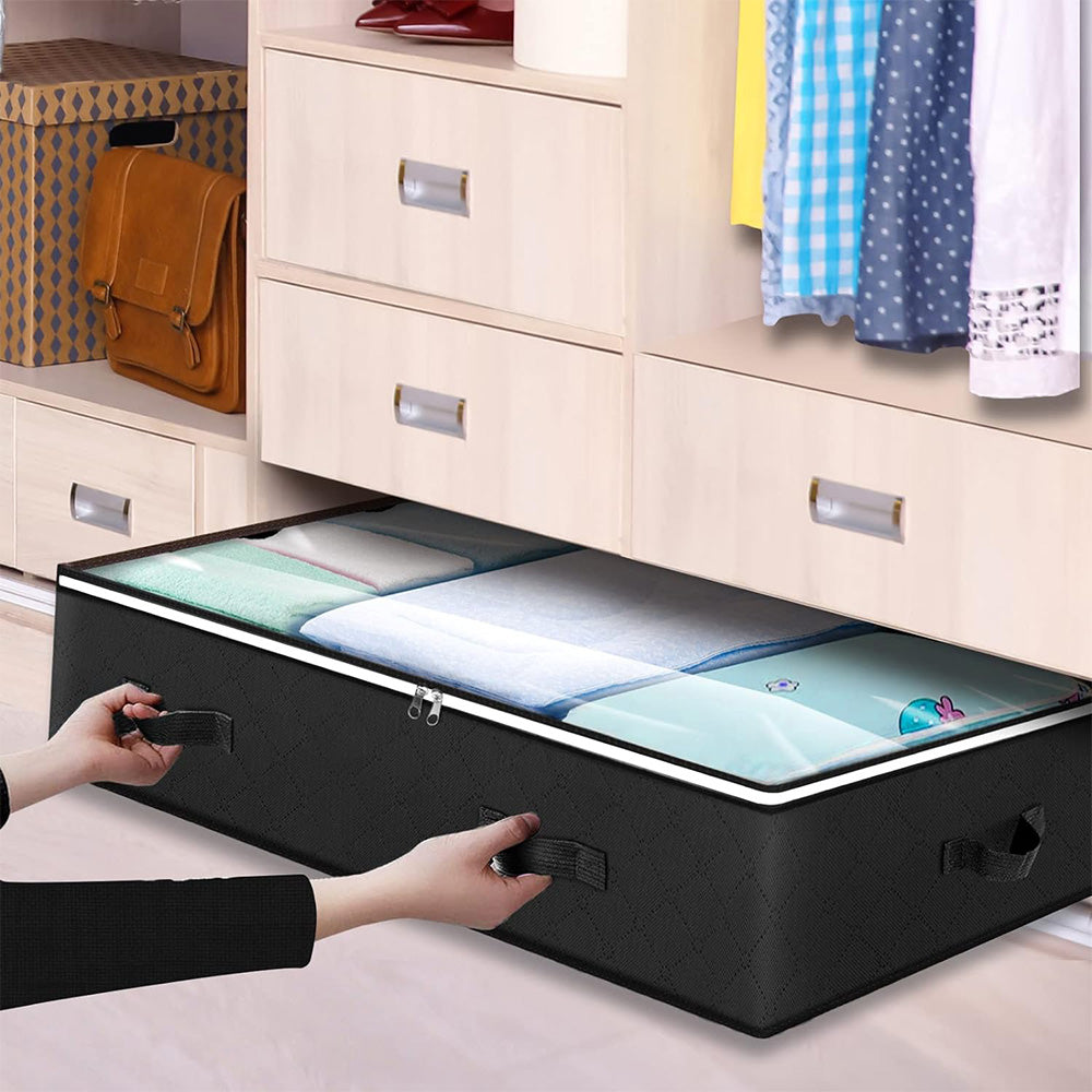 90L Under Bed Quilts and Clothing Storage Bag with Clear Window