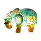 Stained Painting Glass-Like Animal Table Lamp Resin Night Light-Elephant