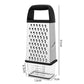 Box Grater with Container Stainless Steel Coarse Fine Slicer Non Slip Base