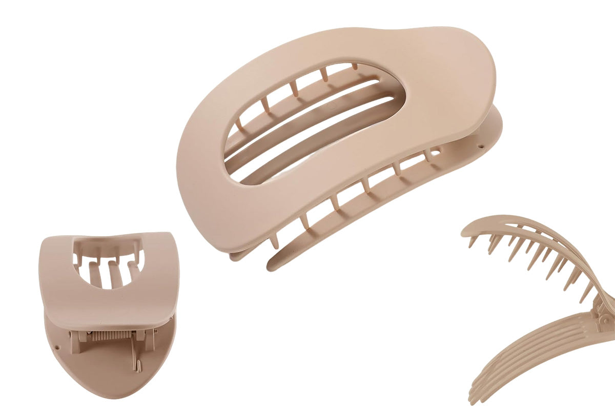 4-Piece Flat Hair Claw Clips Set for Women Strong Hold Styling