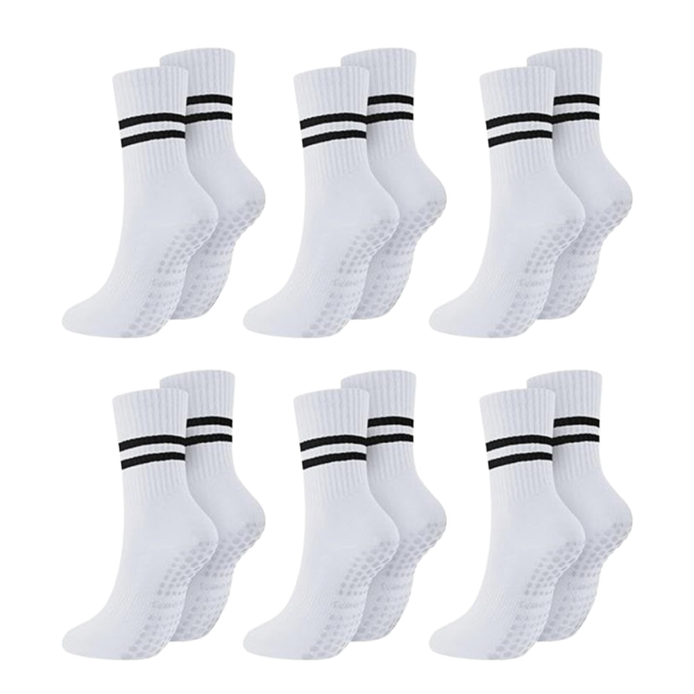 6 Pairs Non-Slip Yoga Cushioned Socks