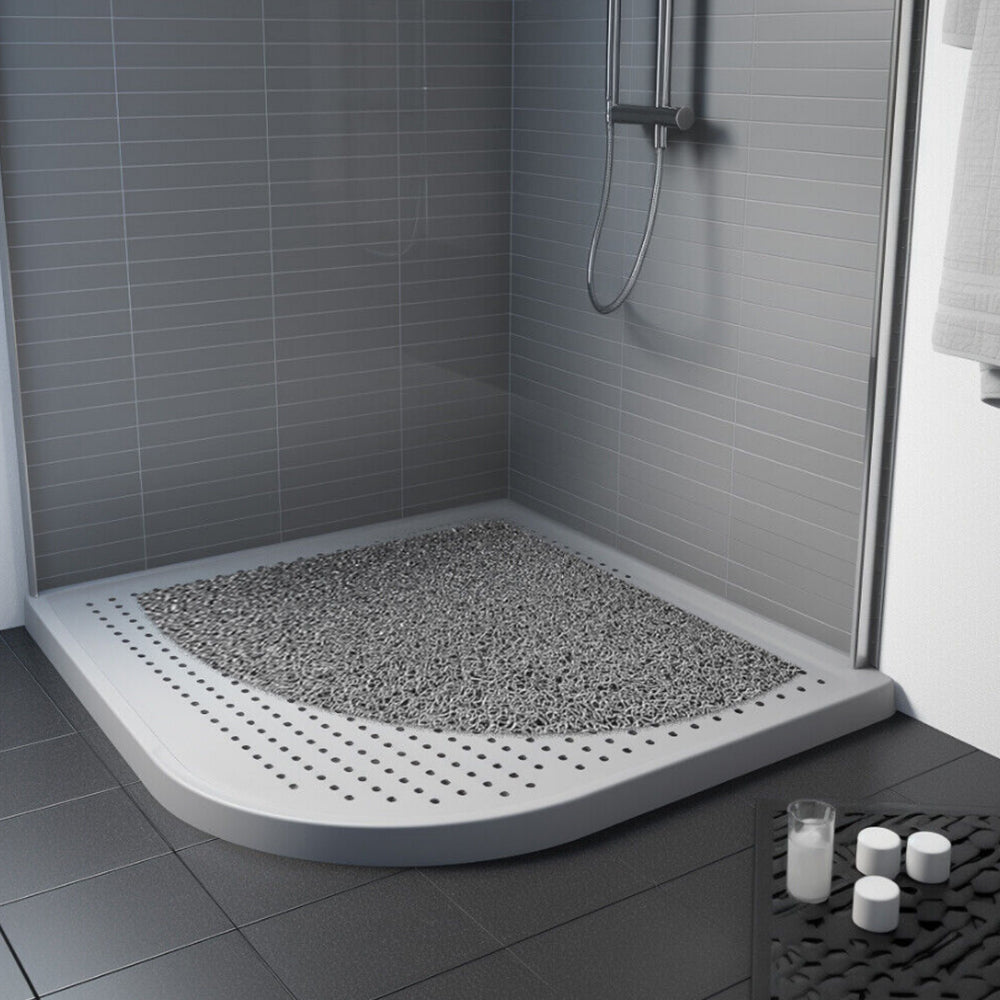 Sector PVC Anti Slip Loofah Absorbent Quick Drying Shower Mat