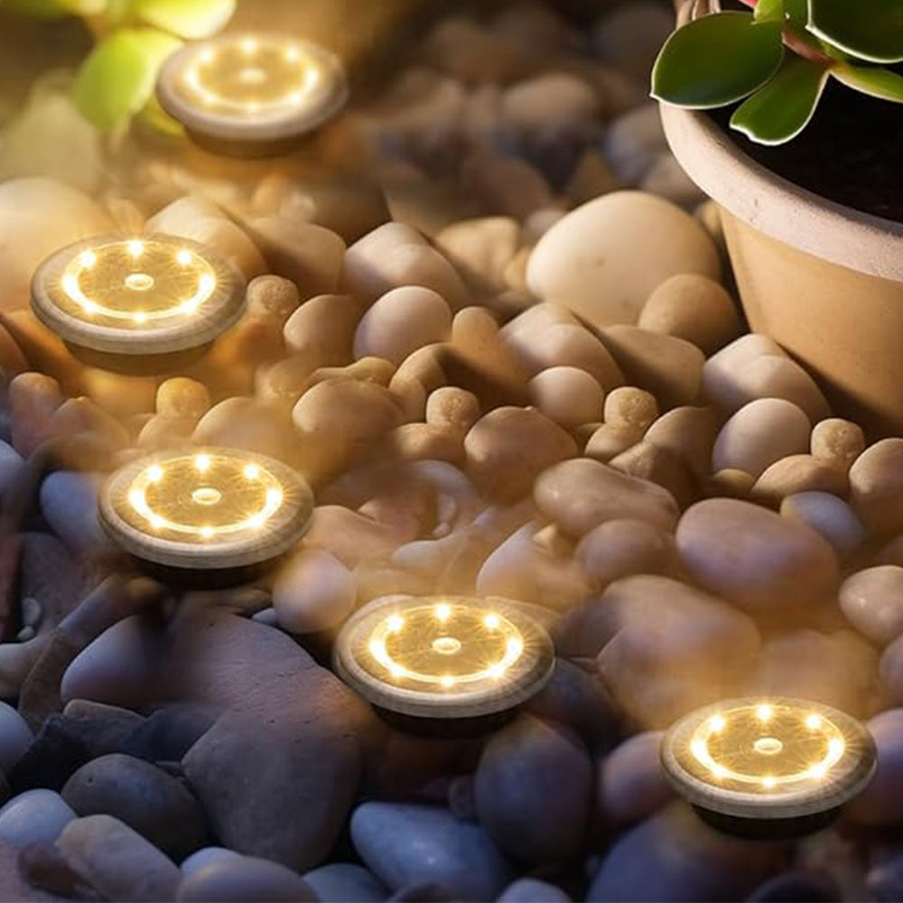 10 Pack Mini Solar Ground Lights for Garden and Pathway Warm Light