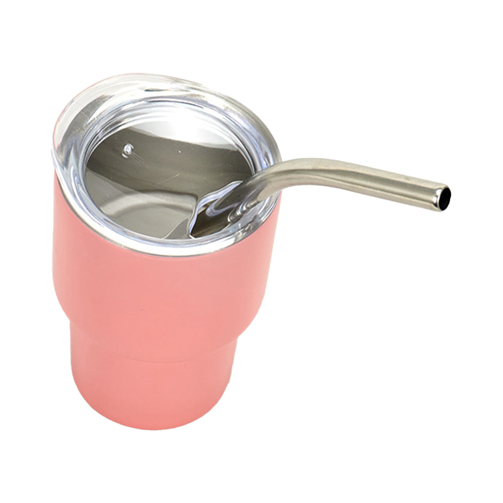2 OZ Mini Stainless Steel Tumbler Cup Set with Straw and Lid for Party Outdoor