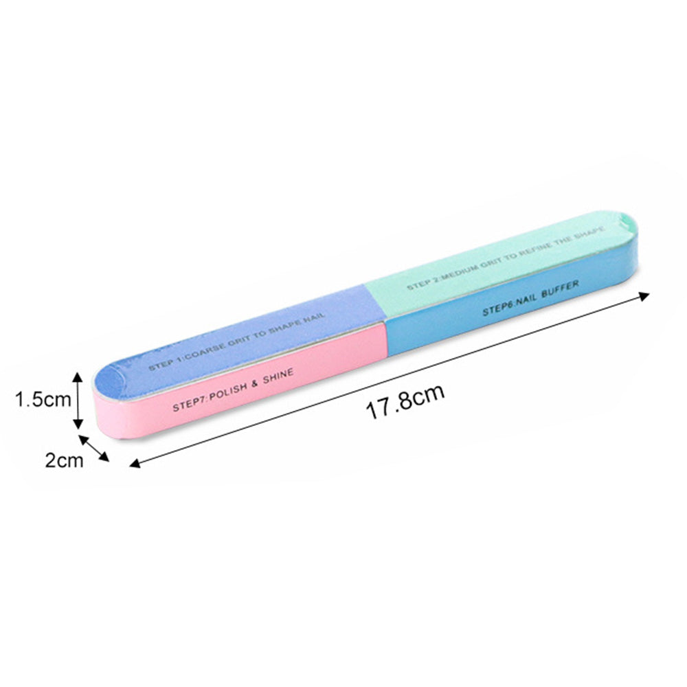 5 Pack 7 Way Multi Function Nail Buffer for Polishing Nail Buffing Tool for Home or Salon