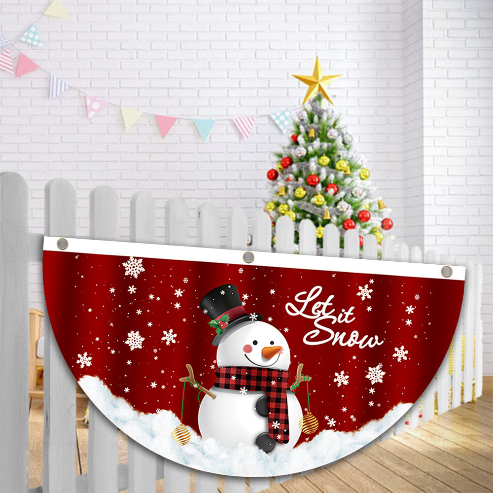 Merry Christmas Banner Flag Sign Xmas Outdoor Indoor Hanging Home Party Decor