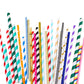 200 Pieces of Biodegradable Disposable Drinking Straws with Colourful Pattern