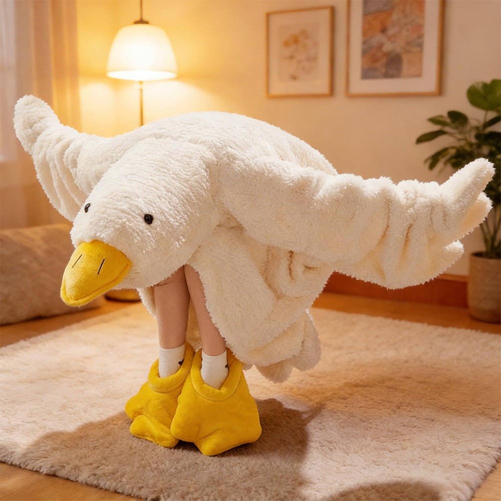 Oversized Hoodie Blanket Cartoon Goose Fleece Wearable Blanket-Style 1