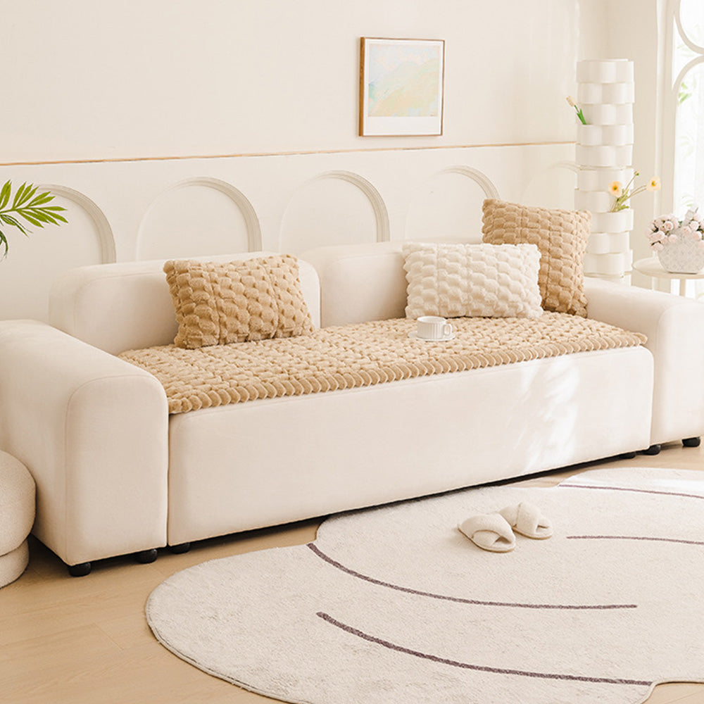 Non Slip Couch Cover Soft Wear Resistant Furniture Protector for Sofa Protection-Brown