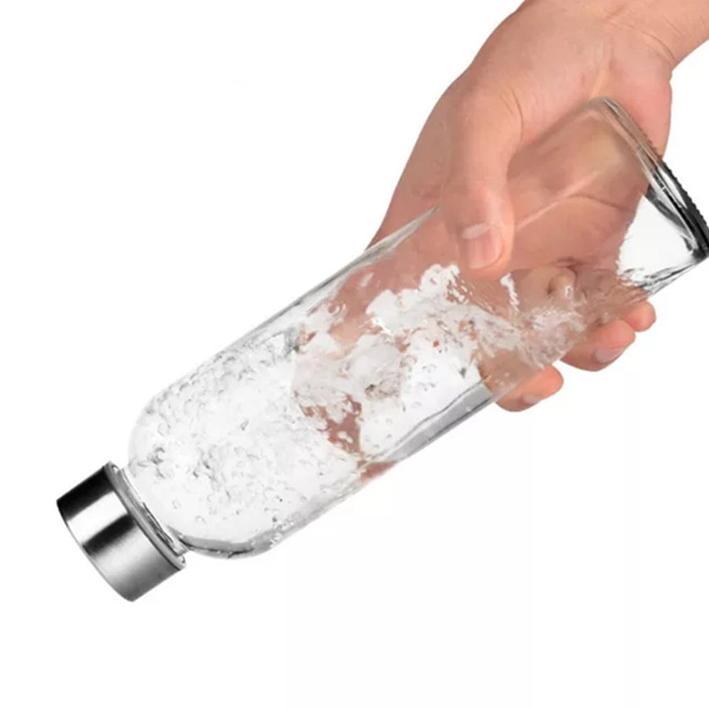 6Pcs 500ml Glass Sports Water Bottle Set with Cord