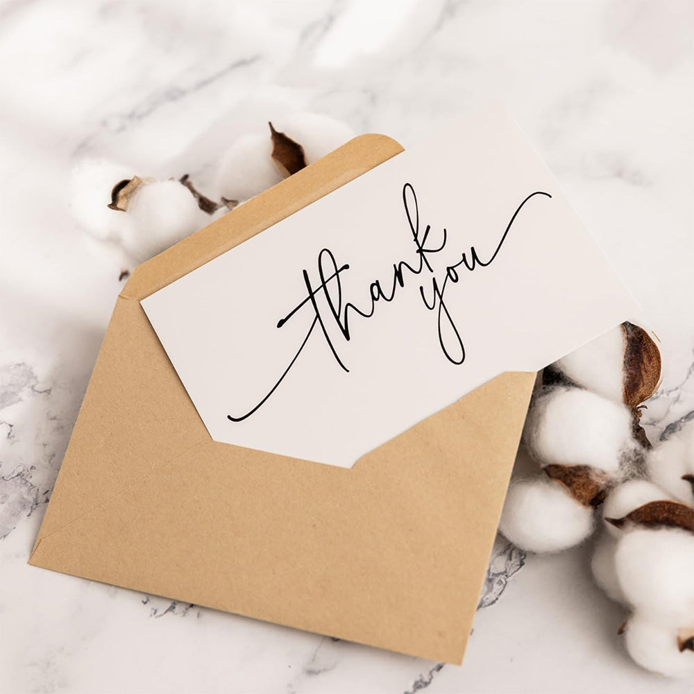 40 Thank You Cards with 40 Envelopes and 42 Stickers for Weddings Graduation