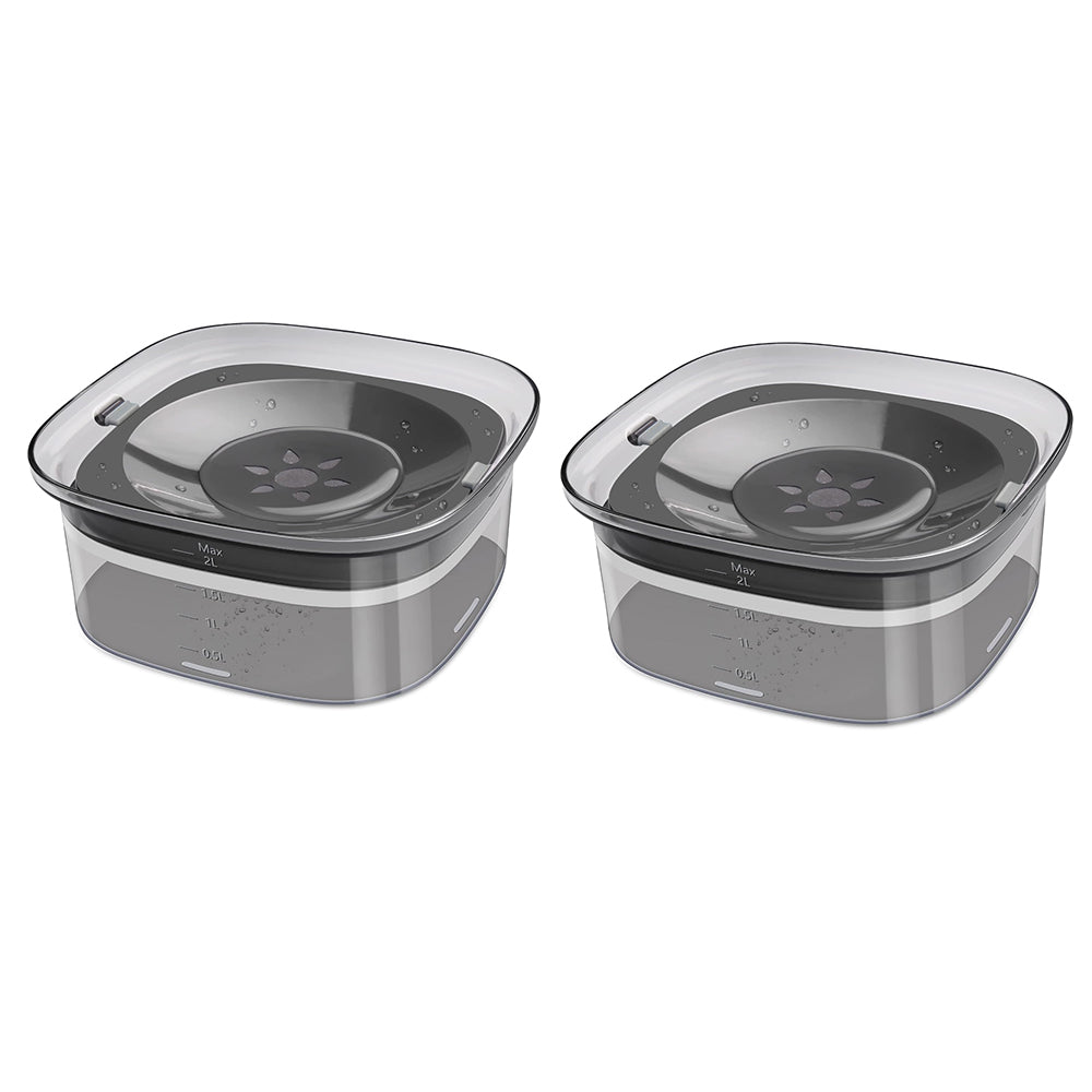 2Pcs 2L Pet No Spill Water Bowl
