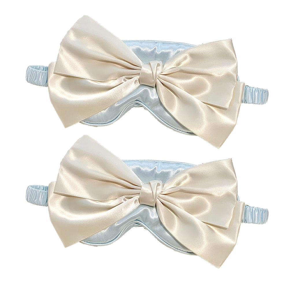 2Pcs Silk Bow Tie Relieve Fatigue Travel Eye Mask