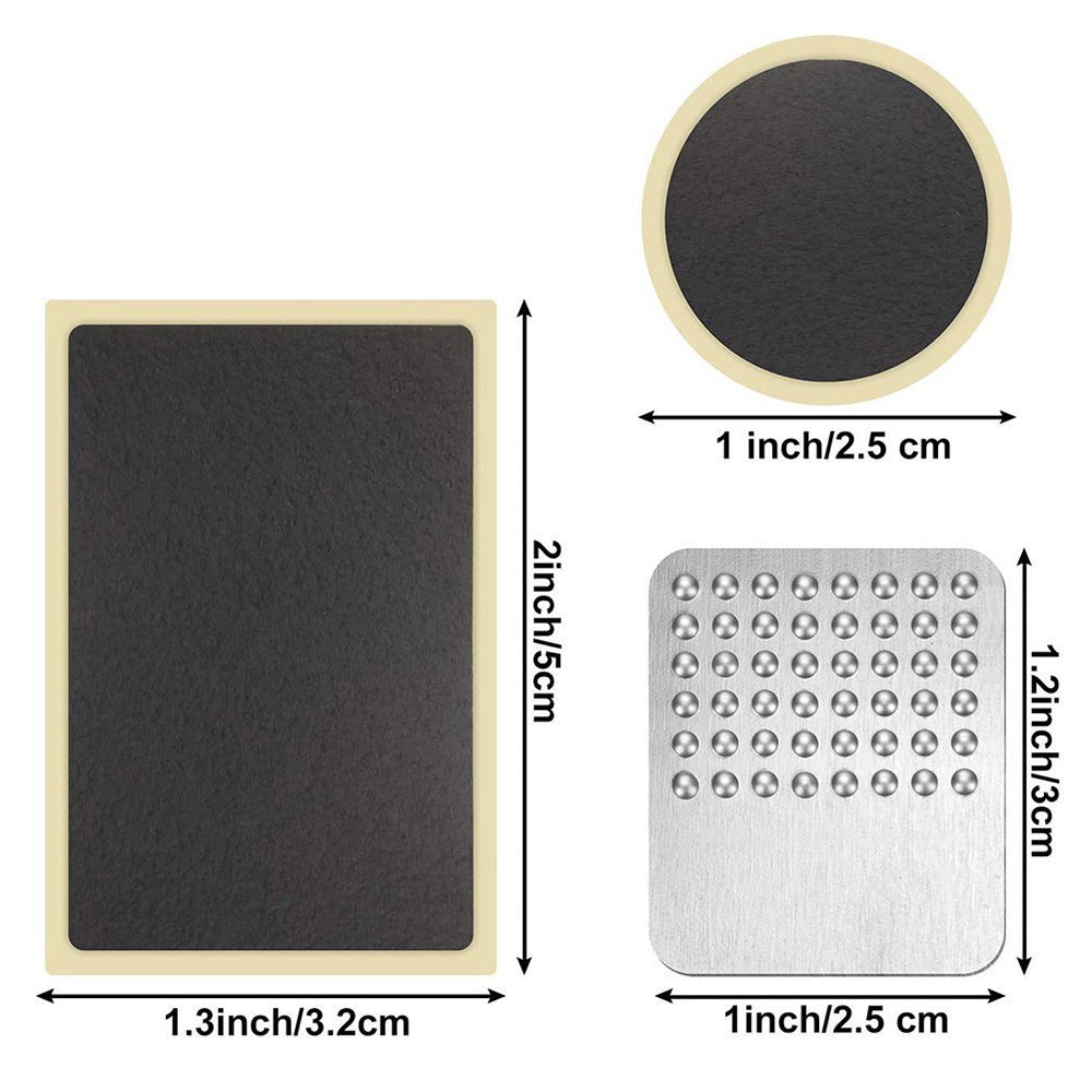 24Pcs Self Adhesive Bike Tire Patch Kit with 4 Metal Rasps No Glue Needed for Bicycle Inner Tube Repair