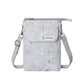 5 Layer Leaf Pattern Canvas Cell Phone Crossbody Bag