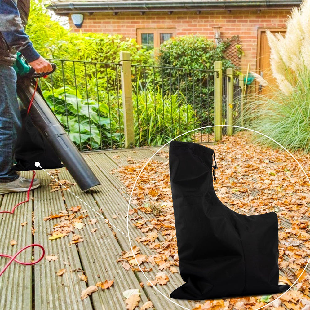 2Pcs Black Zip Leaf Blower Vacuum Bag Replacement Garden Lawn Leaves Storage Bag