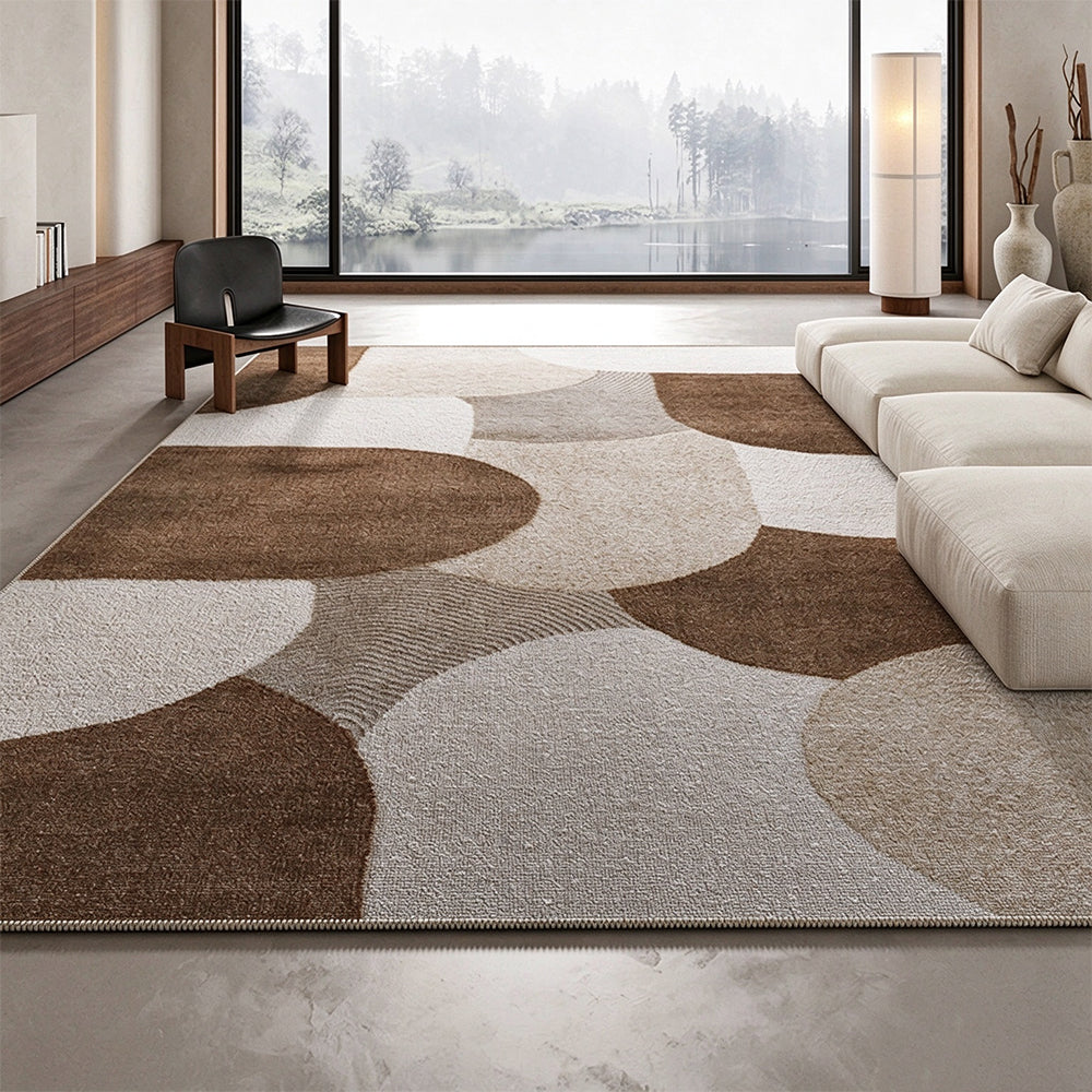 Short Plush Living Room Area Rug with Slip Resistant Dotted Backing-Style 4