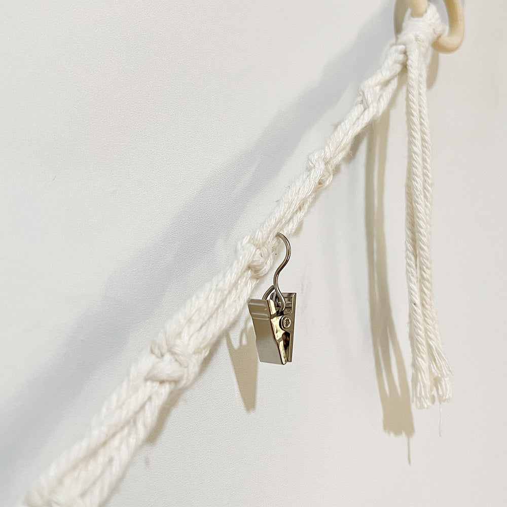 200CM Cotton Rope Hanger with 20 Clips for Photos Plush Toys Festival Cards