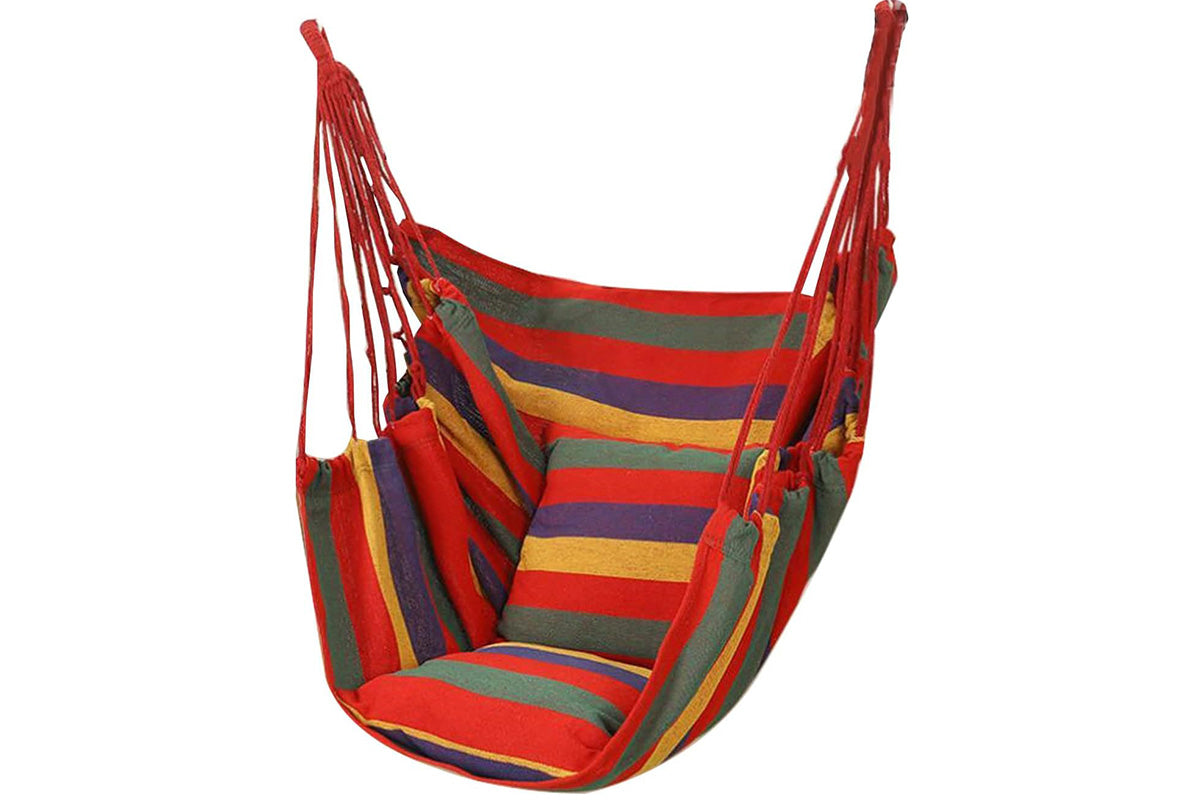 Outdoor Hanging Chair with 2 Cushions Dormitory Hammock Swing Indoor Swing