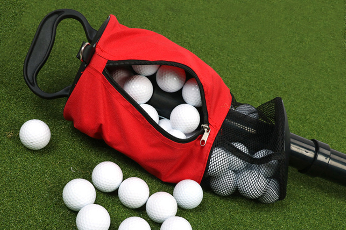 Golf Ball Retriever Portable Pocket Shag Bag Can Hold Up to 70 Balls