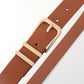 Women PU Leather Waist Belt Gold Pin Buckle Casual Belt for Jeans Dress