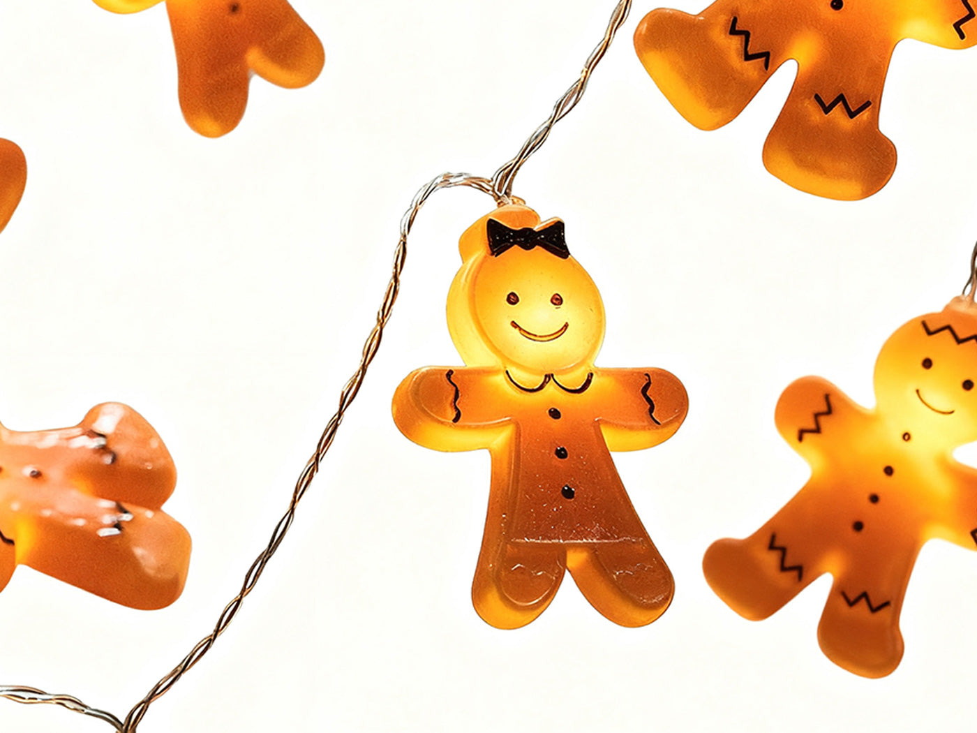 Christmas Decoration Gingerbread Men Cookies String Lights Battery Operated