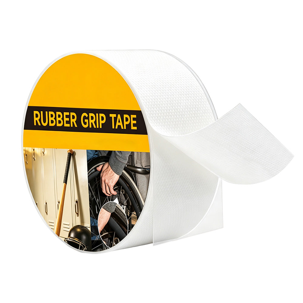 2 Pack 5m Ultra Thin Self Adhesive Rubber Anti Slip Grip Tape for Handles-White
