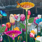 4PCS Bee Watering Station Metal Bee Water Feeder Colorful Bee Bath Bowl For Outdoor