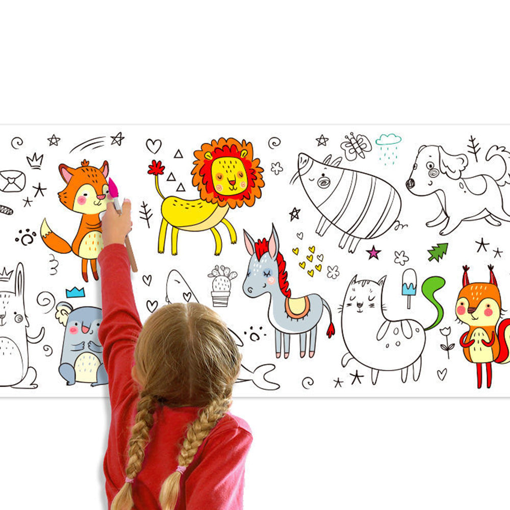 4 Large Coloring Paper Scroll Rolls Drawing Set 30x300cm for Little Ones