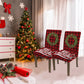 2Pcs One-piece Christmas Stretch Dining Room Chair Protector Cover-Wreath
