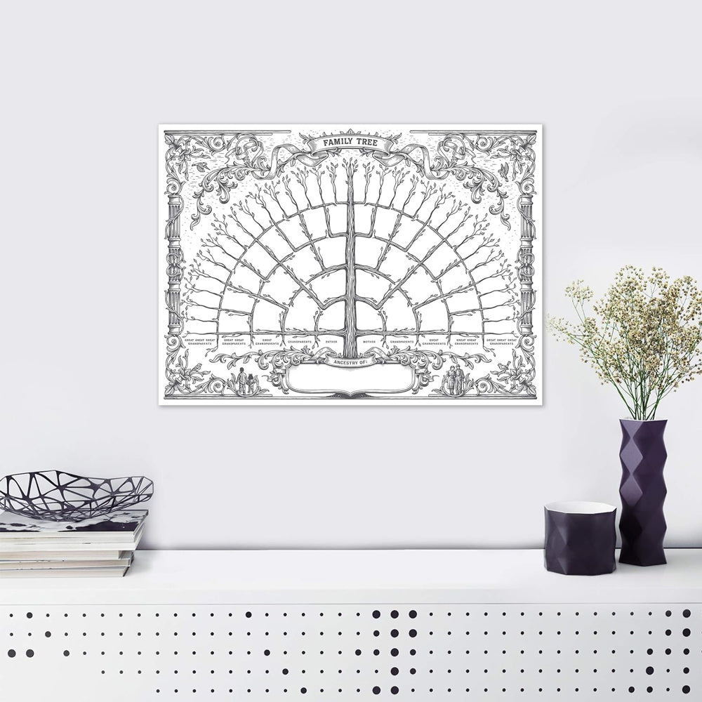Fillable Family Tree Chart Genealogy Poster Ancestry Chart