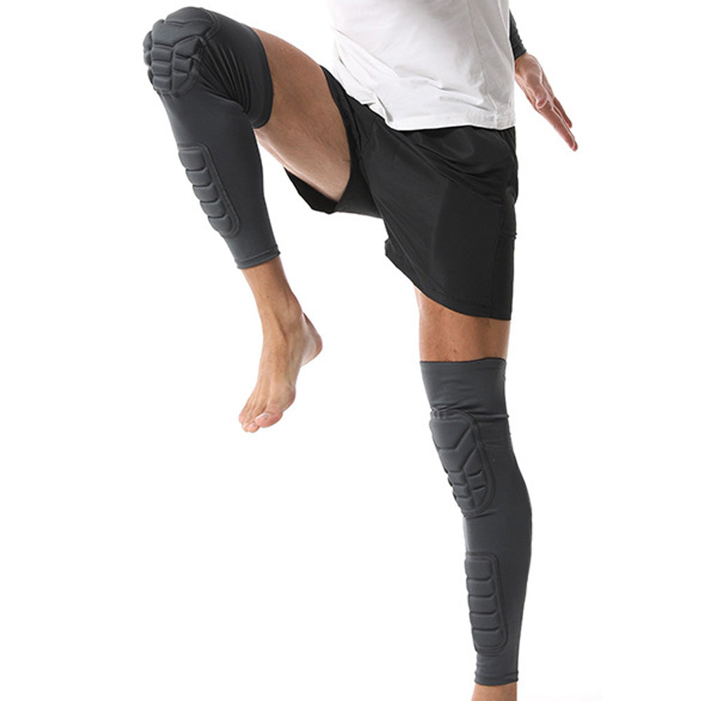 2Pcs Knee Calf Padded Knee Braces Knee Sleeve Calf Shin Guard-Grey