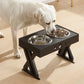 Elevated Pet Feeder Food Water with Double Bowl Adjustable Height Raised Stand