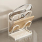 Kitchen Pot Lid Storage Rack Carbon Steel Holder with Drip Tray Organizer