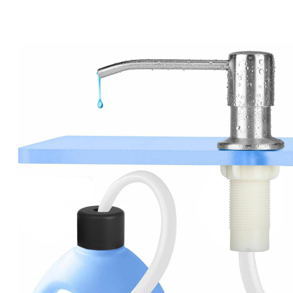 Kitchen Sink Soap Dispenser Stainless Steel Hand Liquid Pump with 1.2m Tube Kit