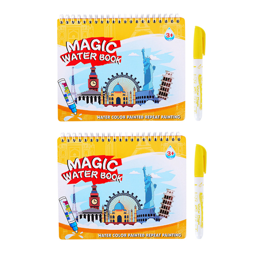2Pcs Magic Water Drawing Doodle Coloring Book with Pen