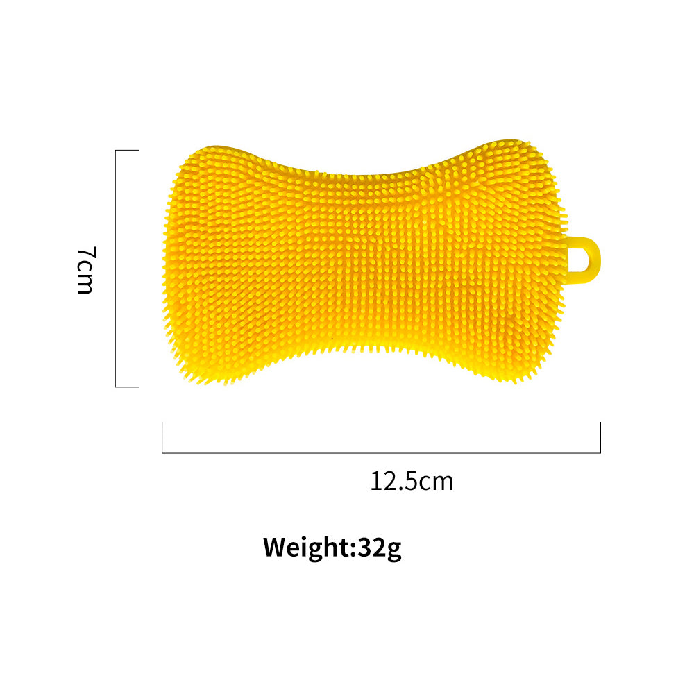 3PCS Home Kitchen TPE Scrubber Sponge Brush Dish Pot Pan Washing Cleaning Sponges